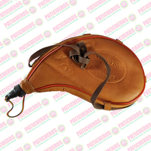 Licorera Cantimplora Tipo Bota en Cuero Bovino al Por Mayor | Para Bebidas Frías y Calientes