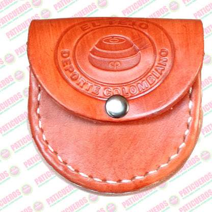 Estuche Porta Tejo Universal en Cuero Bovino | Dotación para Canchas y Mayoristas